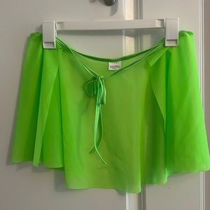 Neon green tie mesh green skirt. Never worn, brand new.
